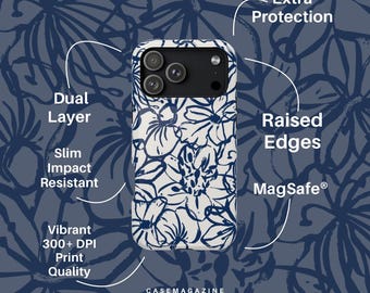 MagSafe Abstract Floral Phone Case Tough Impact-Resistant
