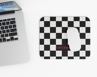Mouse Pad Rectangular Checkered Black-White