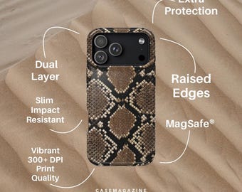 MagSafe Snake Skin Phone Case Tough Impact-Resistant Glossy Finish