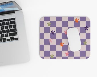 Mouse Pad Rectangular Checkered Pink-Lilac