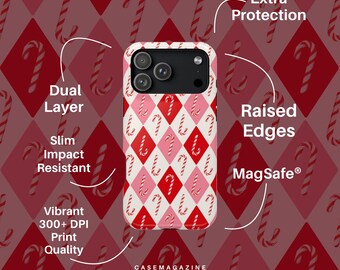 MagSafe Christmas Candy Phone Case Tough Impact-Resistant Glossy Finish