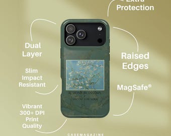 MagSafe Almond Blossoms Phone Case Tough Impact-Resistant Glossy Finish