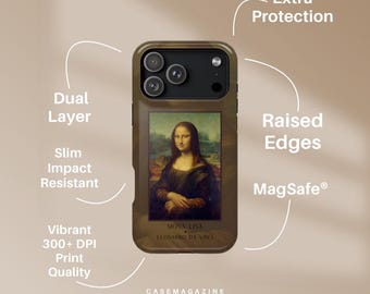 MagSafe Mona Lisa Phone Case Tough Impact-Resistant Glossy Finish