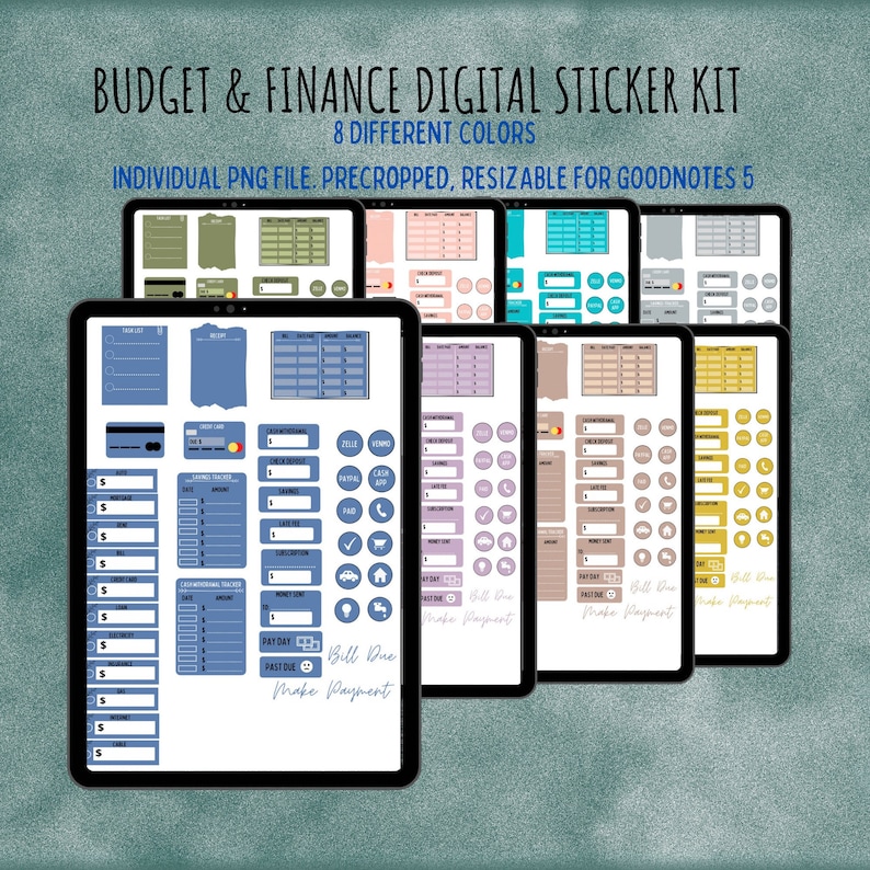 Budget & Finance Stickers for Goodnotes Goodnotes Stickers Digital