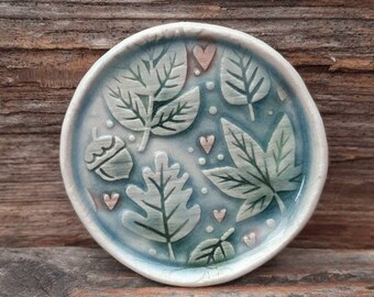 Ceramic Leaves & Hearts Dish