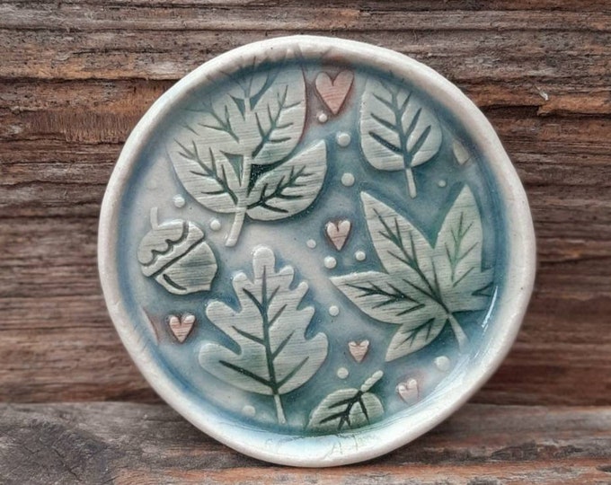 Ceramic Leaves & Hearts Dish