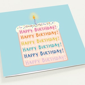 Birthday Cake Greeting Card Cute Cake Birthday Sprinkles Rainbow Birthday Card Girls Birthday