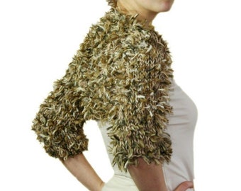 Gebreid schouderophalen in bruintinten - Aardetinten Bolero - Trui - Lente Herfst Winter Mode - Vrouwen Tieners Accessoires
