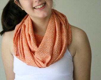 Peach Infinity Scarf - Loop Scarf - Circle Scarf - Spring Summer Fall Winter Fashion - Women Teens Accessories