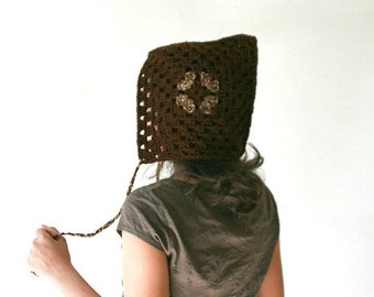 Pixie Hat Knit in Brown - Cadeau de Noël - Mode Automne Hiver - Accessoires Femmes et Ados - Chunky Knit