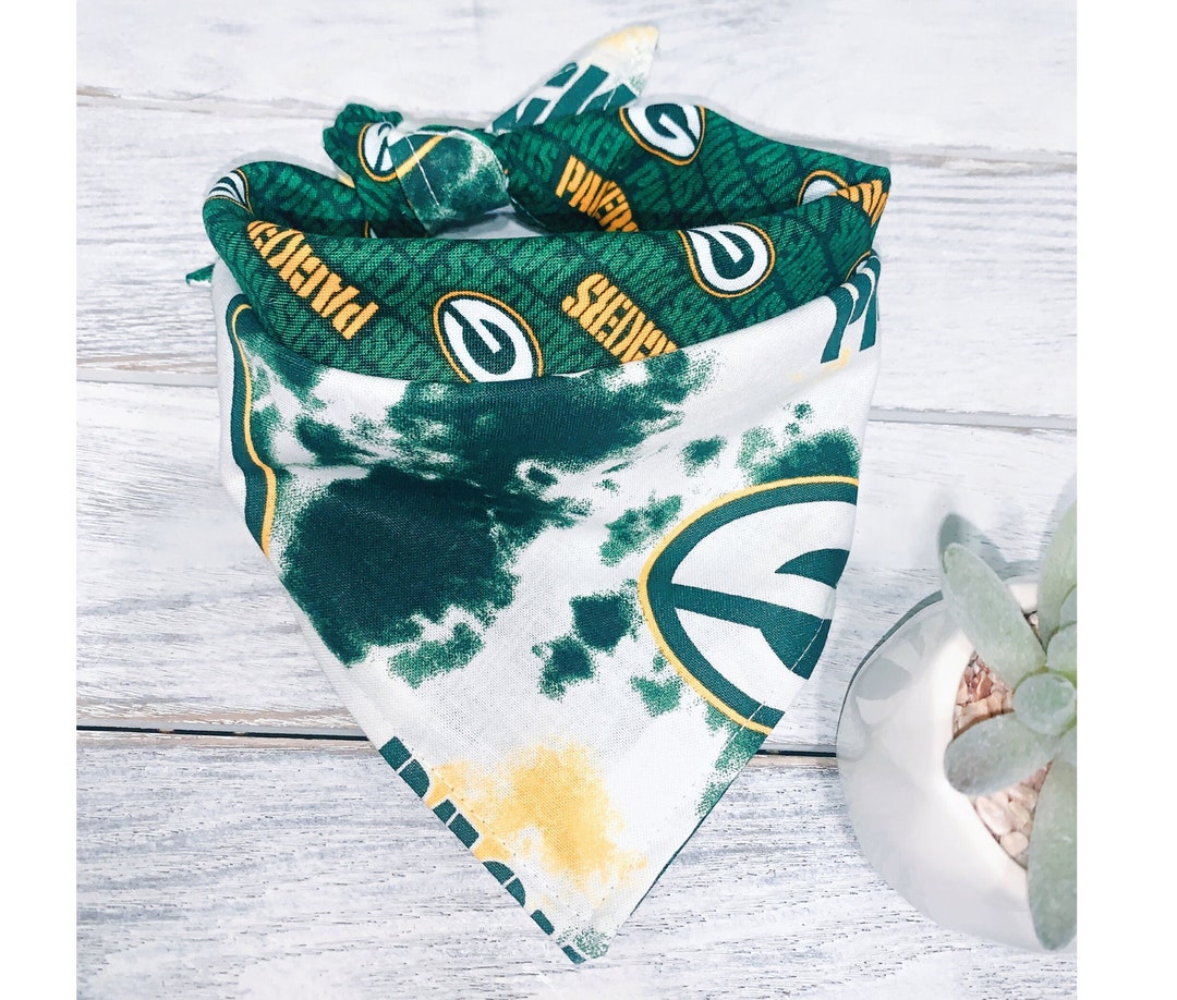 Green Bay Packers Dog Bandana Tie Dye Dog Bandana Packers Etsy