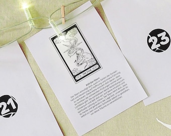 Tarot Advent calendar to print out yourself, sustainable Advent calendar, last minute Advent calendar, DIY Advent calendar