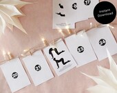 Yoga Adventskalender, Achtsamkeit Weihnachtskalender, Druckdatei, DIY Last Minute Adventskalender, Print, Minimalistisch, Abstrakt, deutsch