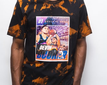 Vintage Devin Booker X Phoenix Suns Bleached Tie Dye T-Shirt | Bleached T-Shirt | Distressed Tee | Devin Booker, Phoenix Sun Shirt