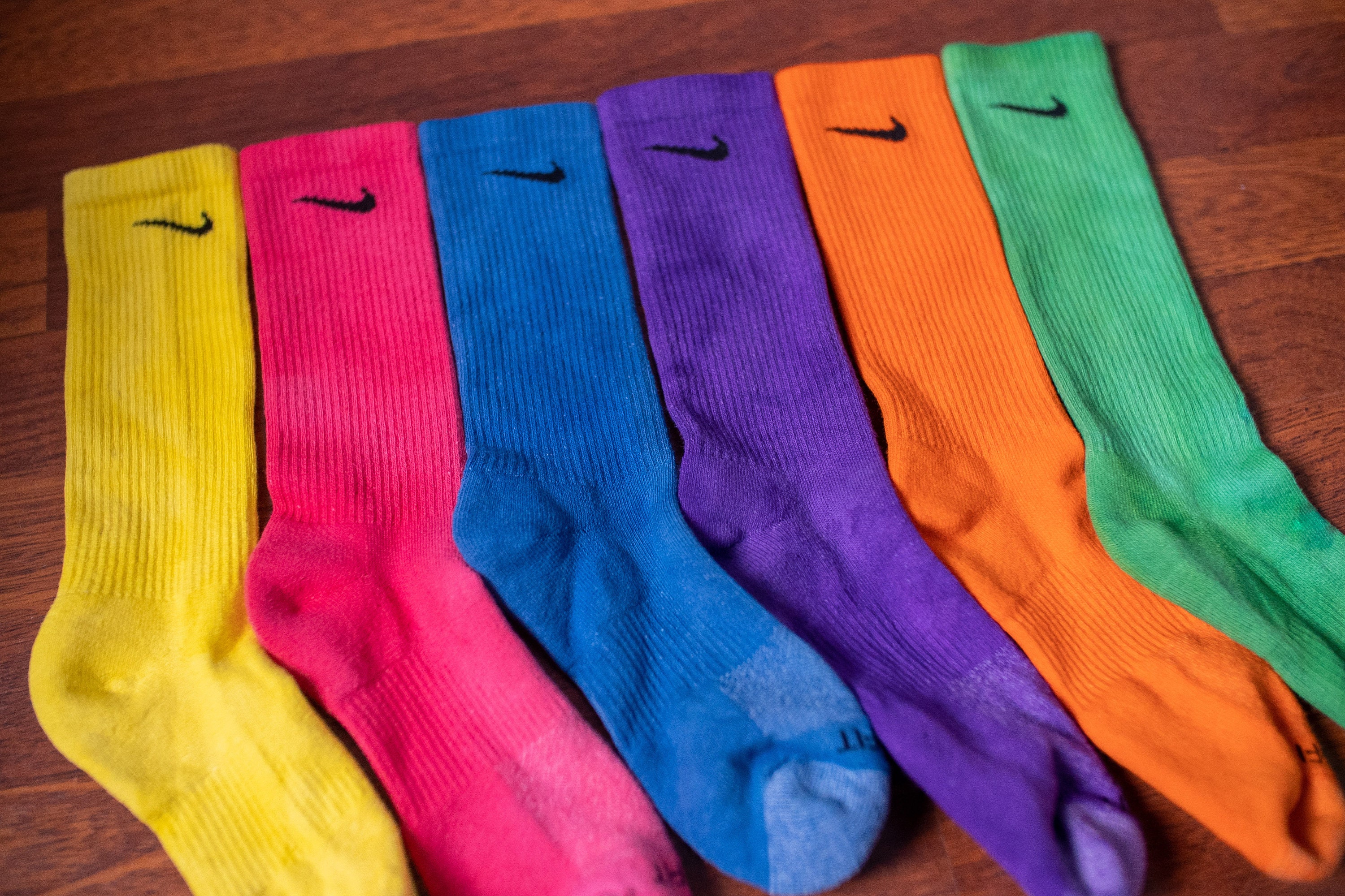 Nike Tie Dye Multicolored Socks 16 PAIR Bundle Yellow Etsy