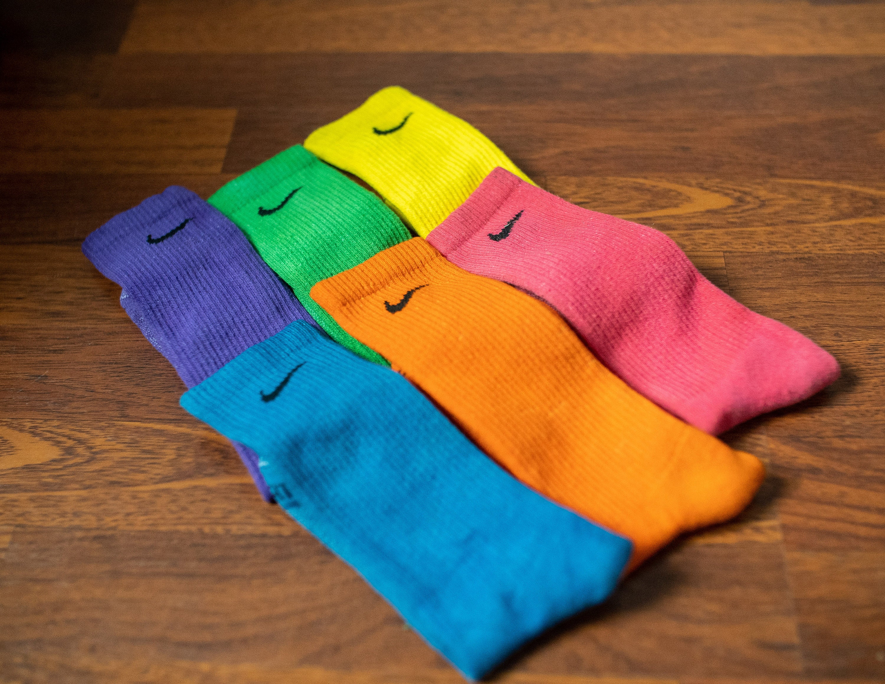 Nike Tie Dye Multi-colored Socks 1-6 PAIR Bundle Yellow | Etsy