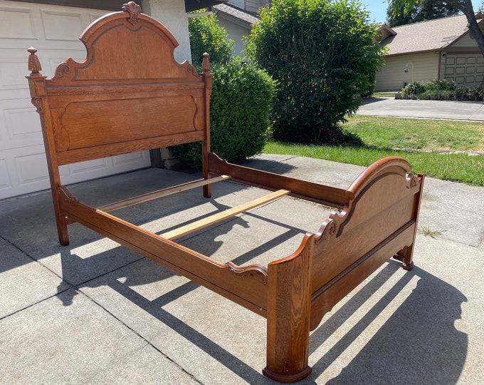 Lexington Victorian Sampler OAK Queen Bed Frame 391133 Made in USA Etsy