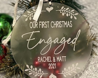 engagement ornament , first christmas engaged, engagement gift, engaged ornament, personalized ornament, personalized engagement gift