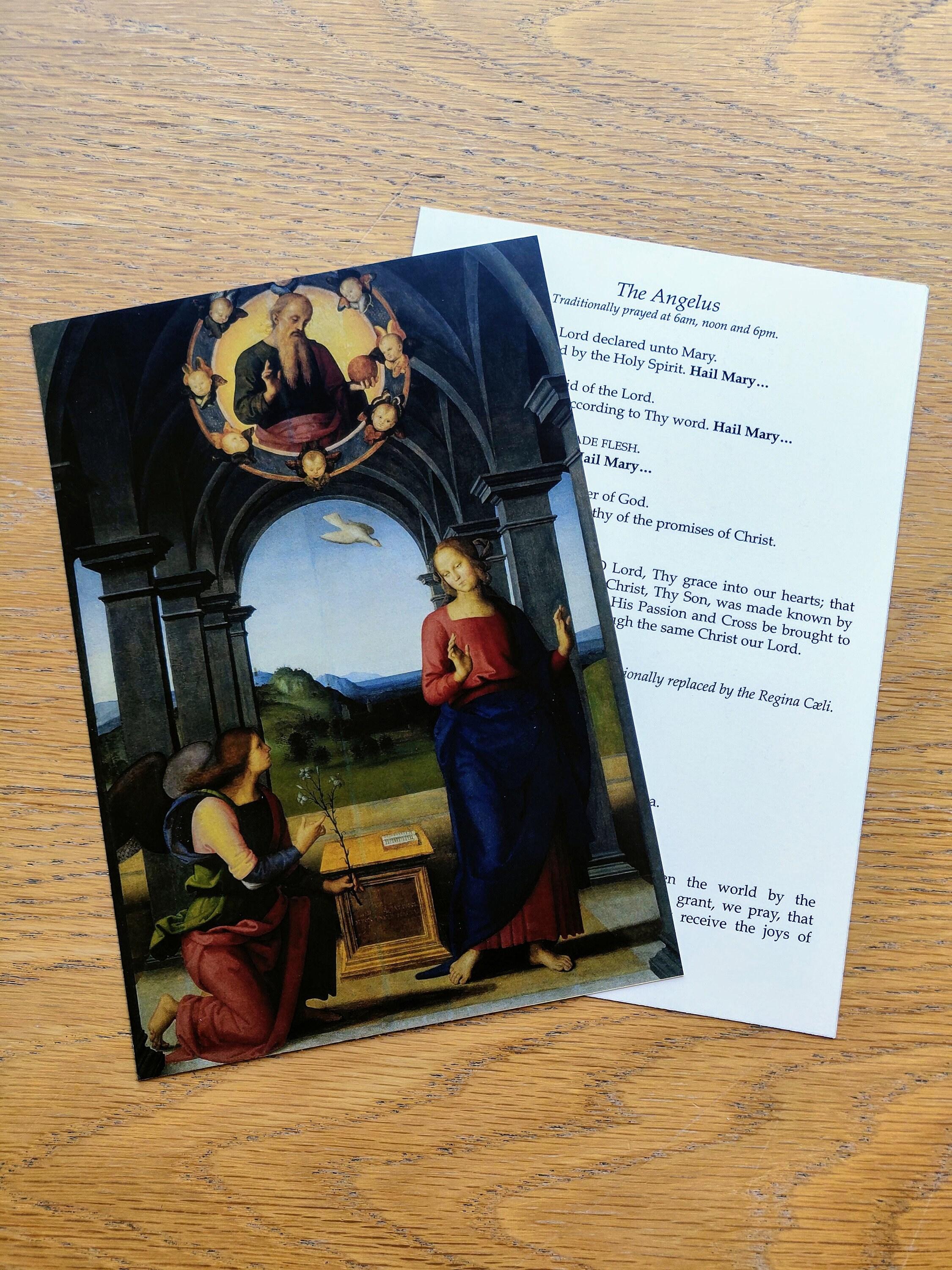 Angelus Regina Caeli A5 Prayer Card With Beautiful - Etsy