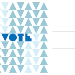 Postcards to Voters - geometric votes postcard