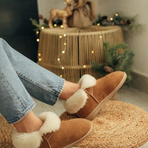 Handmade  Women&#39;s Sheepskin &quot;Montreal&quot;  Slippers Shearling