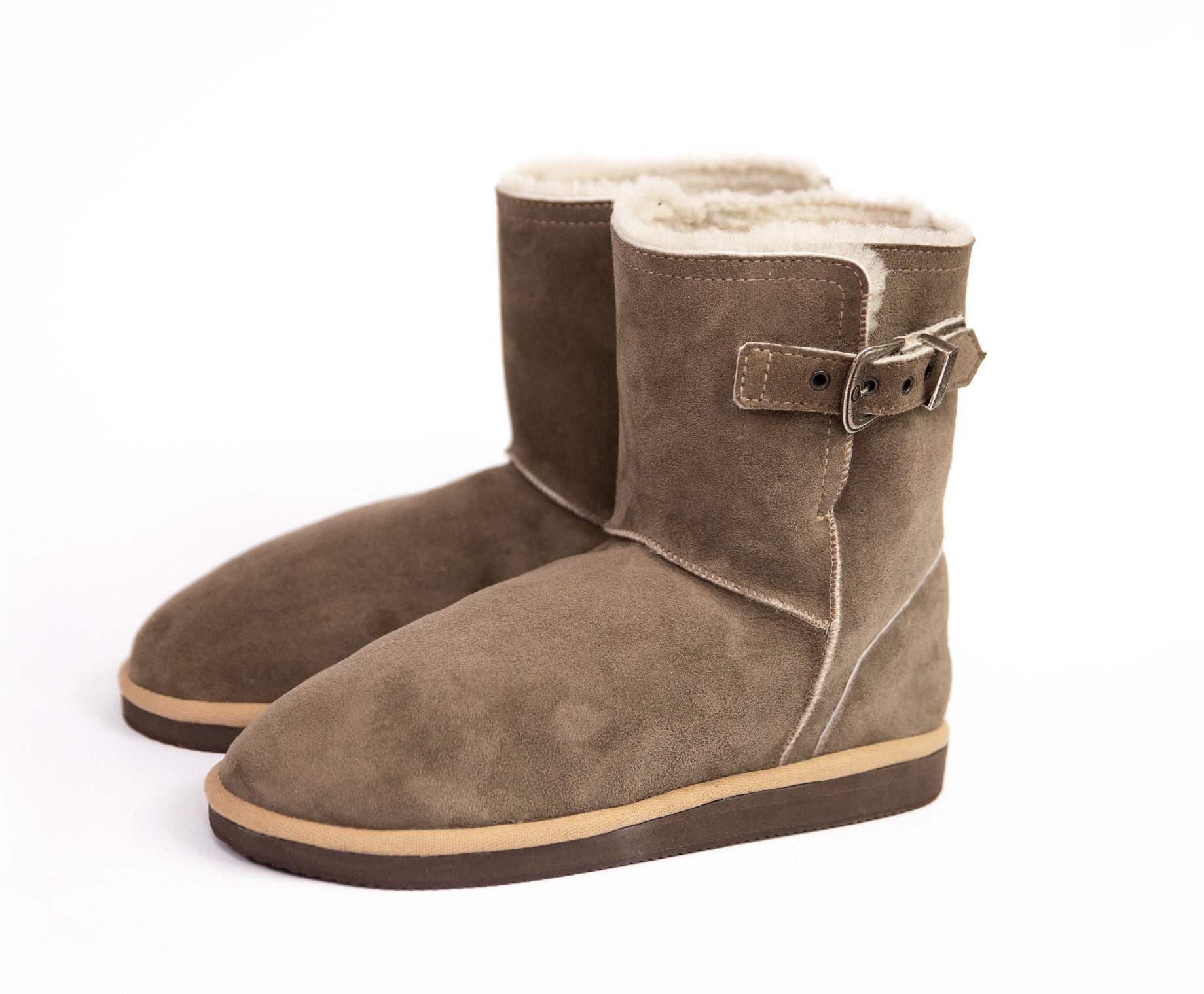 Handmade Men's Sheepskin Hamilton Boots Shearling