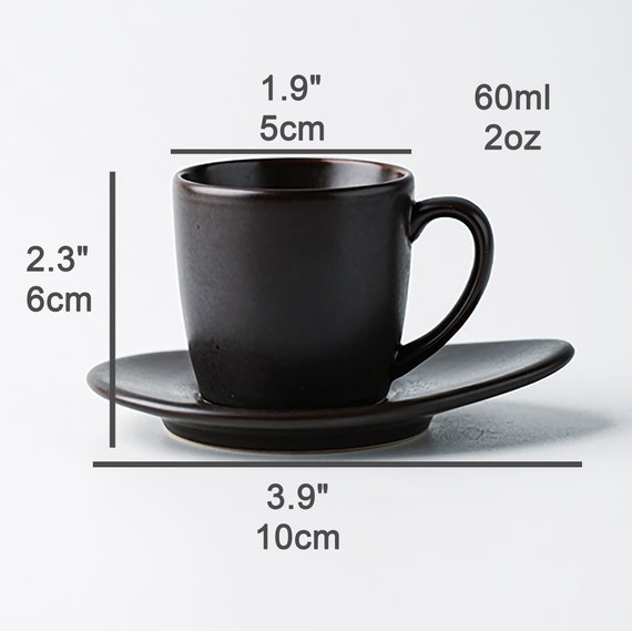 VanEnjoy Espressotassen, 4er Set, 142 Ml, Stapelbar, Grau – Keramik, Glasiert, Für Kaffee & Tee