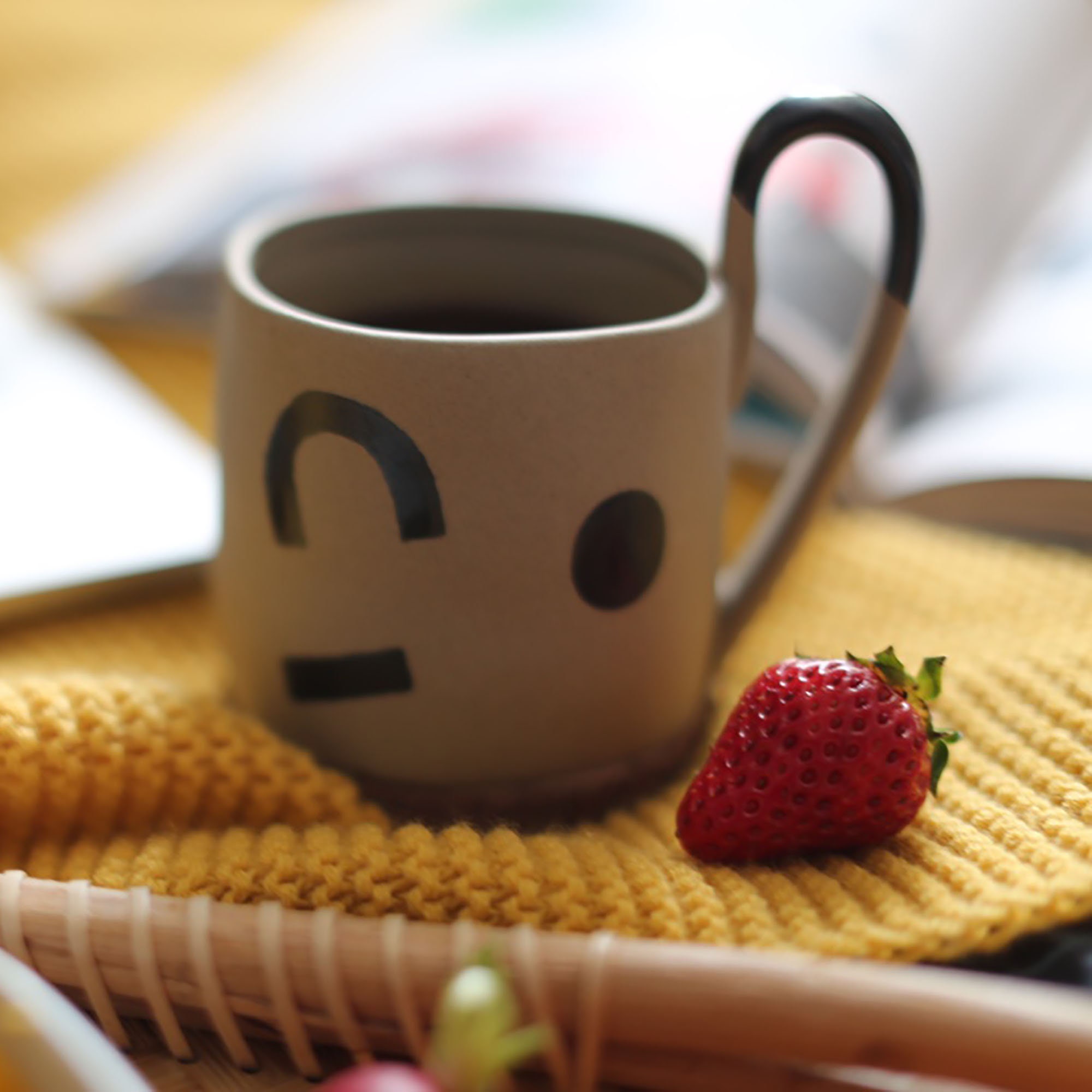 Mug à Ligne Géométrique, Mug d'art Au Trait, Fait La Main, en Céramique Mate, Tasse Poterie Moderne,