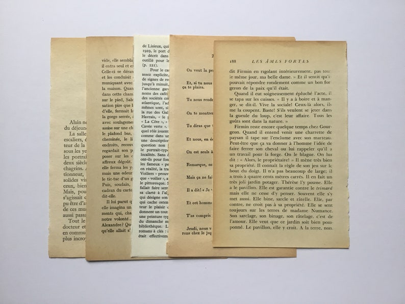 Vintage French book pages for journals image 5