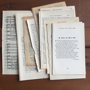Vintage Paper Ephemera Pack: Book Pages, Music Sheets for Junk Journals