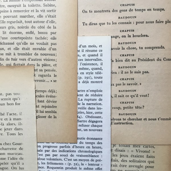 Vintage French book pages for journals
