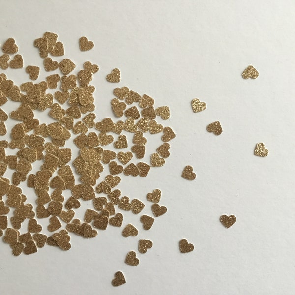 SECONDS | IMPERFECT Gold Love Hearts | 500 pieces cut from premium glitter card | sparkly confetti | table decoration | wedding centrepieces