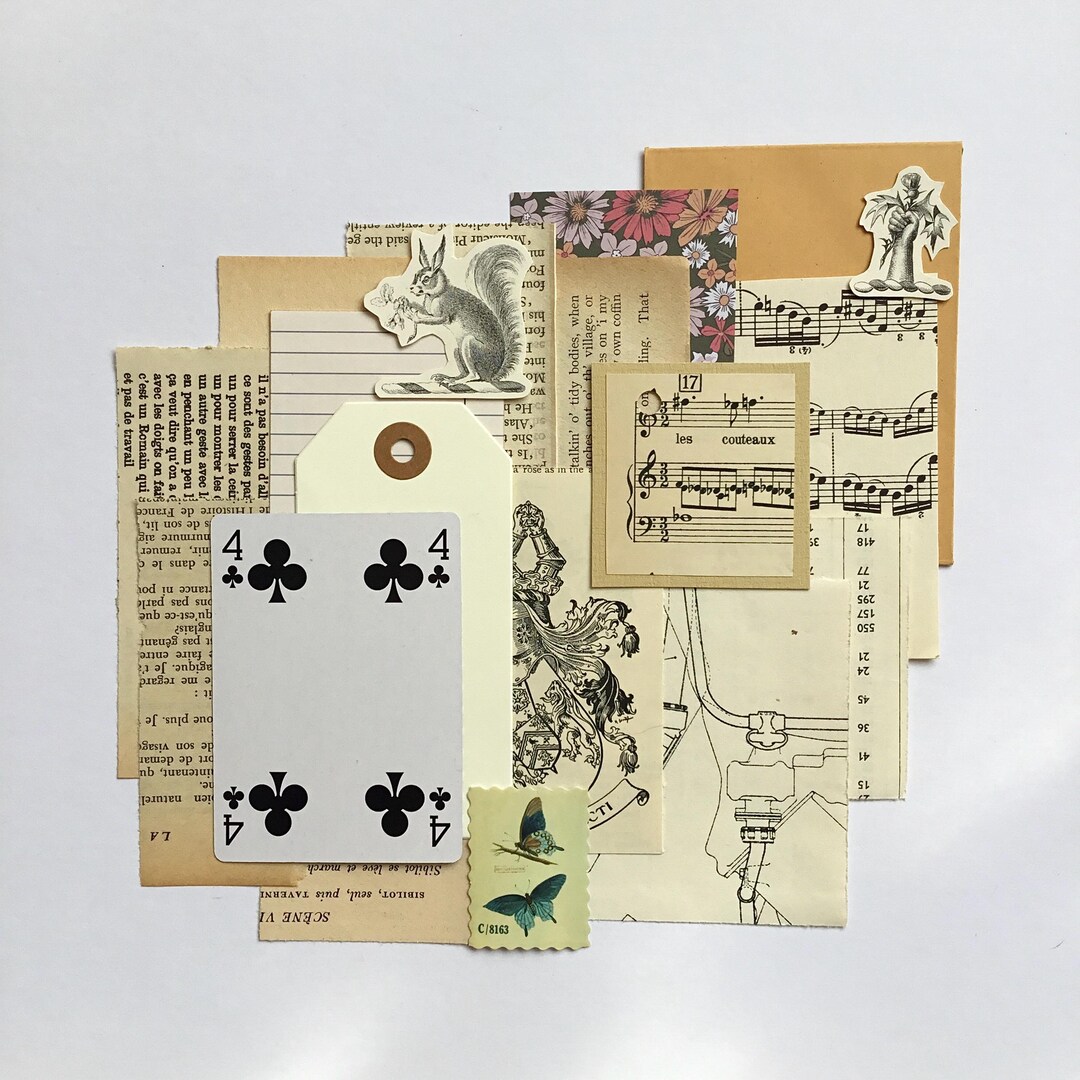 Vintage Paper Ephemera Pack Collage & Junk Journal Supplies Etsy