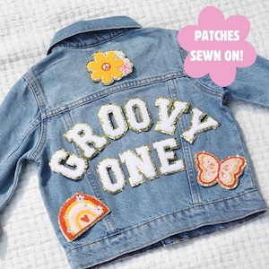 Traje de cumpleaños genial para niña Chaqueta para primer cumpleaños para niña de 1 año Traje temático de cumpleaños genial para el primer cumpleaños Traje retro para niña pequeña
