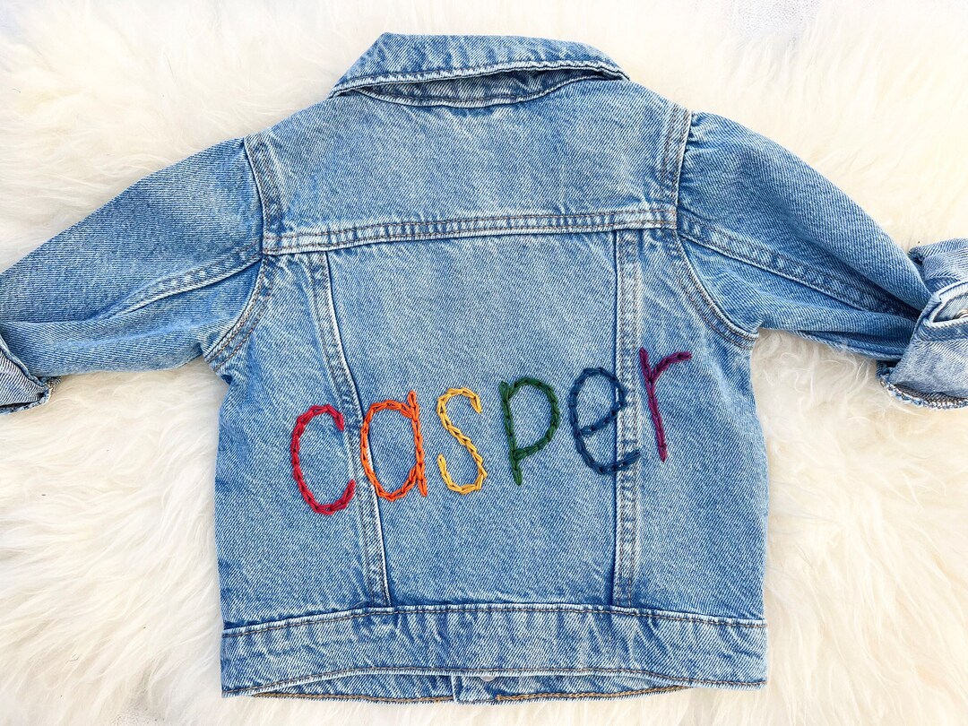 Toddler Jean Jacket With Name Jean Custom Denim Jacket Kid Etsy