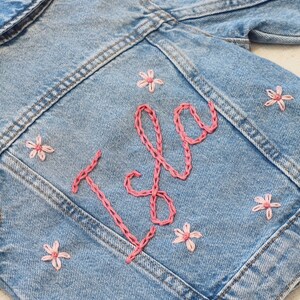 Baby Jean Hand Embroidered Jacket Baby Personalized