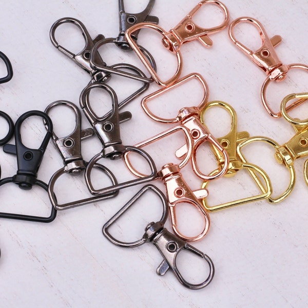 1 inch Metal Lobster Clip Swivel Clasp D Ring Swivel Lobster Clasp for Keychain Hardware for Keychain Accessories Metal for Macrame Supply