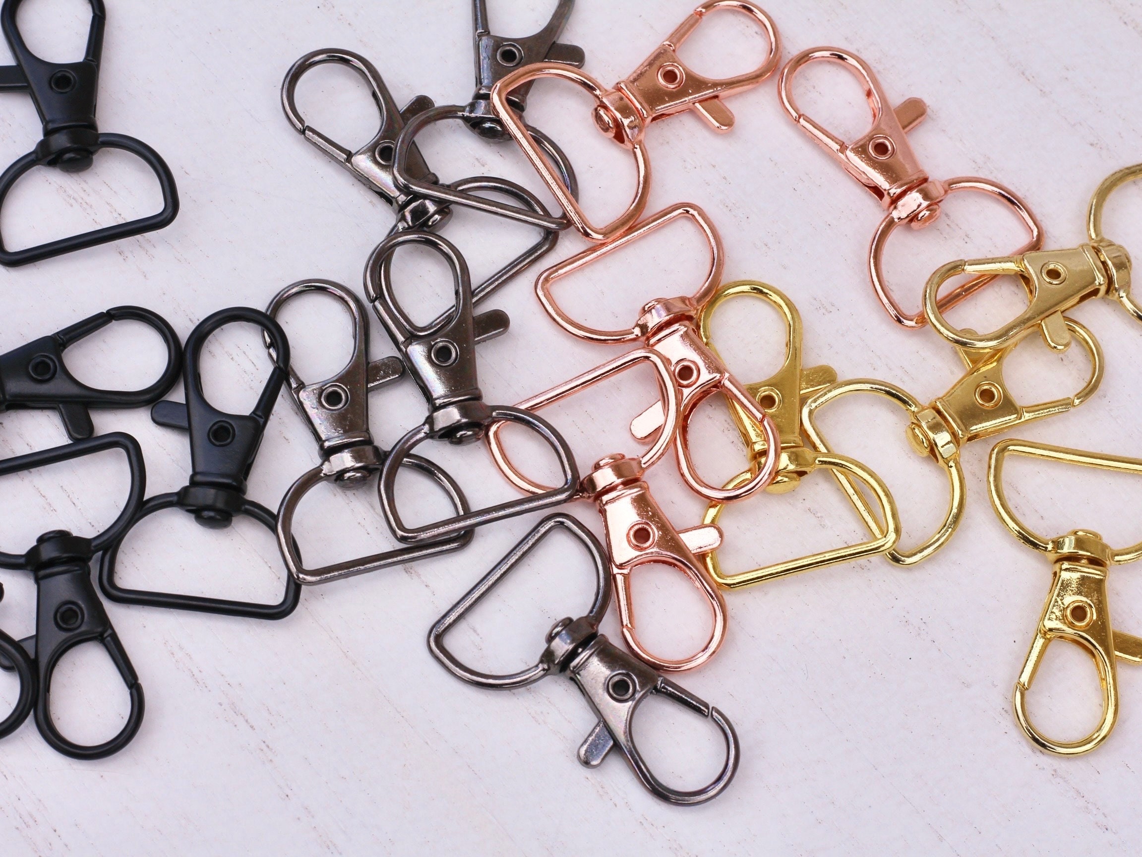 3 fermoirs pivotants de couleur Fermoir de homard, ressort parrot crochet fermoir, rose or/argent brillant/métal argenté Swivel Snap Hook,8 pcs 8mm*31mm - France 3 fermoirs pivotants de couleur Fermoir de homard, ressort parrot crochet fermoir, rose or/argent brillant/métal argenté Swivel Snap Hook,8 pcs 8mm*31mm - France