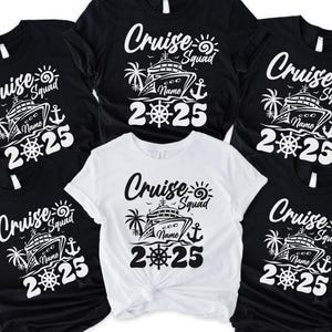 Custom Cruise Squad 2025 Shirt, Matching Cruise Shirts, Group Vacation Tee, Personalized Cruise Shirt, Family Trip Shirt, Beach Tee