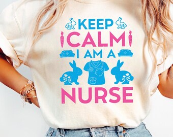 Funny Bunny Nurse Shirt, Easter Nurse Tee, Hoppy Nurse Life Gift, Spring Scrub Shirt, Cute Medical Worker T-Shirt, Nursing Life Tee