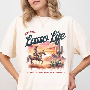 Cowgirl Vintage Shirt, Cowboy Shirt, Retro Tee, Retro Western Tee, Country Tee, Western Graphic Shirt, Vintage Western Shirt, Rodeo Shirt