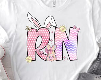 RN Bunny Nurse Shirt, Easter Medical Worker Tee, Spring Nursing Crew Gift, Cute Pastel Scrub Life Shirt, Funny Healthcare RN T-Shirt