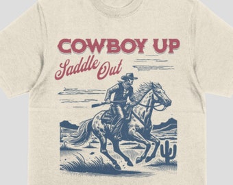 Western Shirt, Vintage Cowboy TShirt, Retro T-Shirt, Rodeo T Shirt, Wild West Shirt, Western Oversized Tee