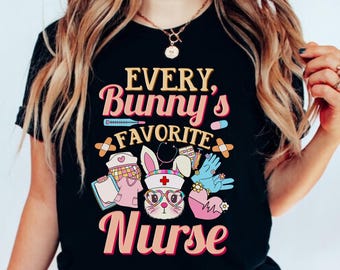 Bunny Nurse Easter T-Shirt, RN Spring Tee, Medical Worker Gift