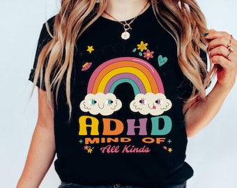 Retro ADHD Shirt, Funny Mental Health Tee, Neurodivergent Awareness Shirt, Vintage Style ADHD Gift, Unique Gift for Neurodivergent Friends