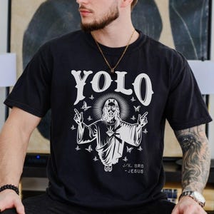 YOLO JK BRB - Jesus Shirt, Funny Christian Tee, Trendy Jesus T-Shirt, Bible Verse Shirt, Cool Religious Graphic Tee, Christian Humor