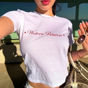 Western Princess Baby Tee, Y2K Baby Tee, Cowgirl Baby Tee, Country Shirt, Aesthetic Tee, Retro Western Shirt, Vintage Cowgirl Tee
