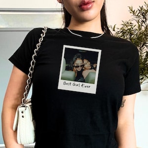 Custom Photo Baby Tee, Crop Top with Custom Photo, Picture Shirt, Vintage Photo Baby Tee, Y2K Shirt, Personalized Photo Tee