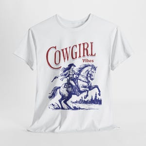 Bourbon Cowgirl Logo Heather Blue Tee Shirt - Bourbon Cowgirl