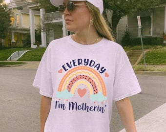 Funny Mom Rainbow Graphic Tee, Mother's Day Gift